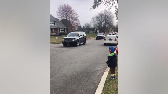 Boy gets surprise parade from Harrison Township Police Department to celebrate 4th birthday