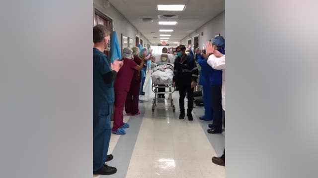 98-year-old woman who beat coronavirus cheered by Montgomery County hospital staff