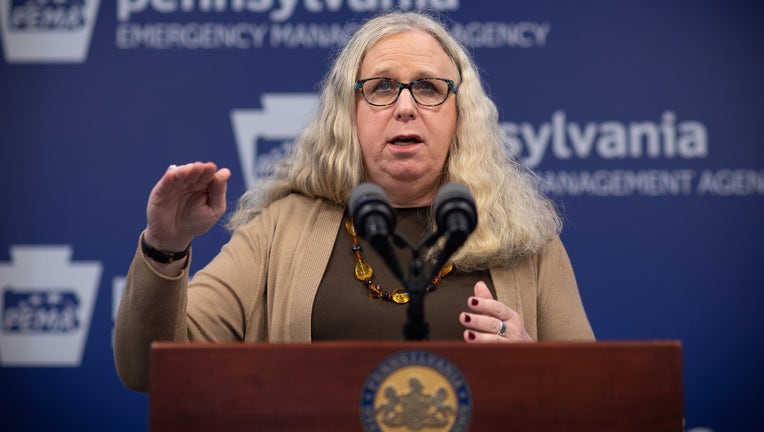 Pennsylvania Secretary of Health Dr. Rachel Levine speaks at a coronavirus press conference.