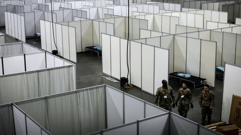 A field medical station at the Meadowlands Exposition Center in Secaucus, New Jersey.