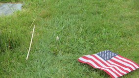 Police investigate after over 100 flags torn from veterans' graves