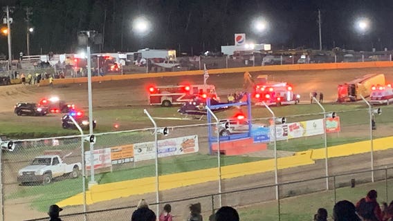 Man killed after school bus rolls onto him during races at Wisconsin speedway