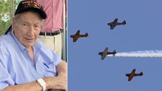 WWII veteran gets special flyover after dying alone in his nursing home during lockdown