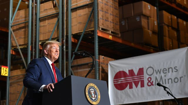 President Trump tours Allentown factory, discusses strategic national stockpile during Thursday visit