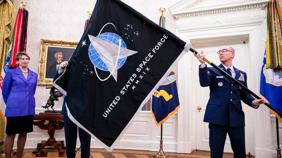 b1204db7-President Trump Signs An Armed Forces Day Proclamation And Participates In U.S. Space Force Flag Presentation