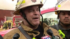 Fire Commissioner: Crews 'taking great risk to protect these businesses and to save lives'