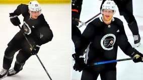 Flyers forward Oskar Lindblom returns to the ice for first time since cancer diagnosis