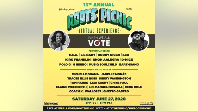 Roots Picnic partners with Michelle Obama's "When We All Vote" organization for virtual festival