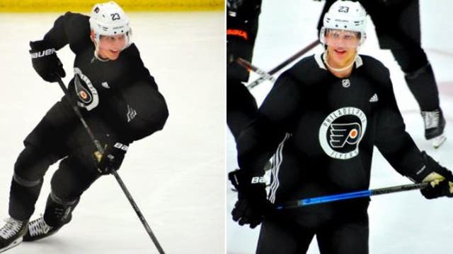 Flyers forward Oskar Lindblom returns to the ice for first time since cancer diagnosis
