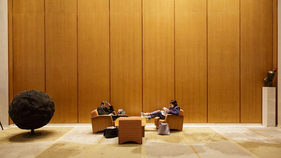 lobby of the Woodrow Wilson School of Public and International Affairs at Princeton University.