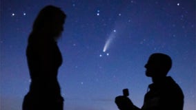 Couple captures stellar engagement photos under comet NEOWISE