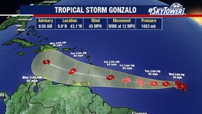 Tropical Storm Gonzalo forms in Atlantic Ocean