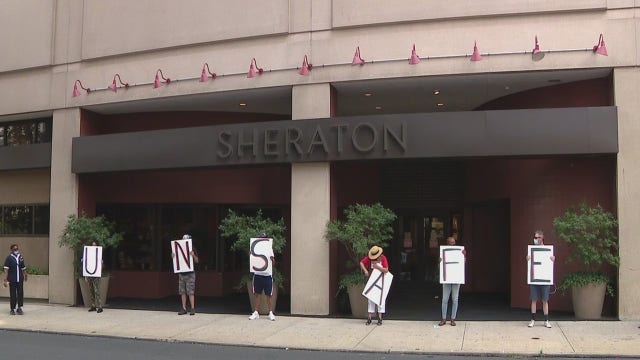 Hotel workers protest unsafe work conditions in Center City hotel