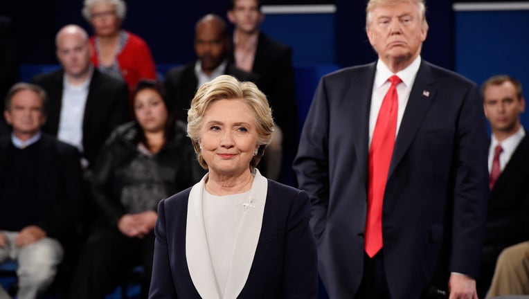 f812bb23-Candidates Hillary Clinton And Donald Trump Hold Second Presidential Debate At Washington University