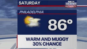 Weather Authority: Warm Saturday with slight chance of showers