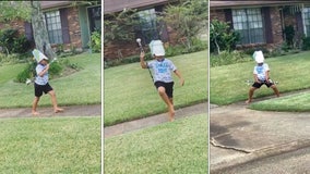 Baton-twirling 8-year-old starts practice early to become college drum major