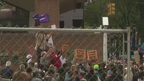 Protesters gather in Old City during Trump's town hall