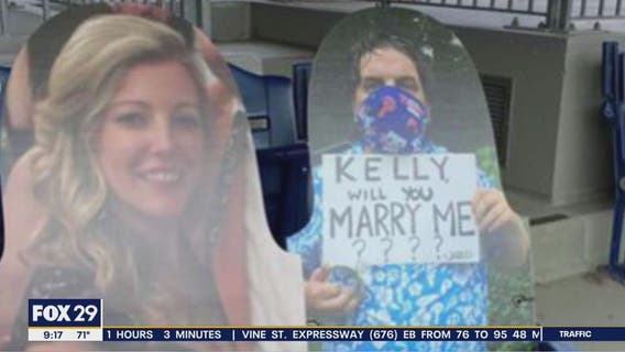 Phillies fan uses cardboard cutout to propose to girlfriend