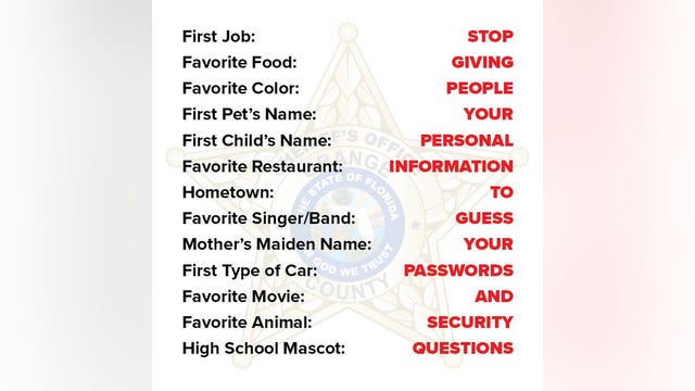 'Don't fill these out': Florida deputies warn against online quizzes