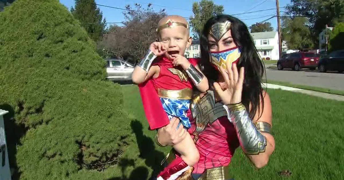 Aston girl battling neuroblastoma surprised by Wonder Woman ahead of 4th birthday