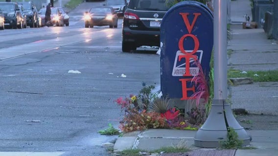 Flower covered mailboxes pop up around Philly encouraging people to vote