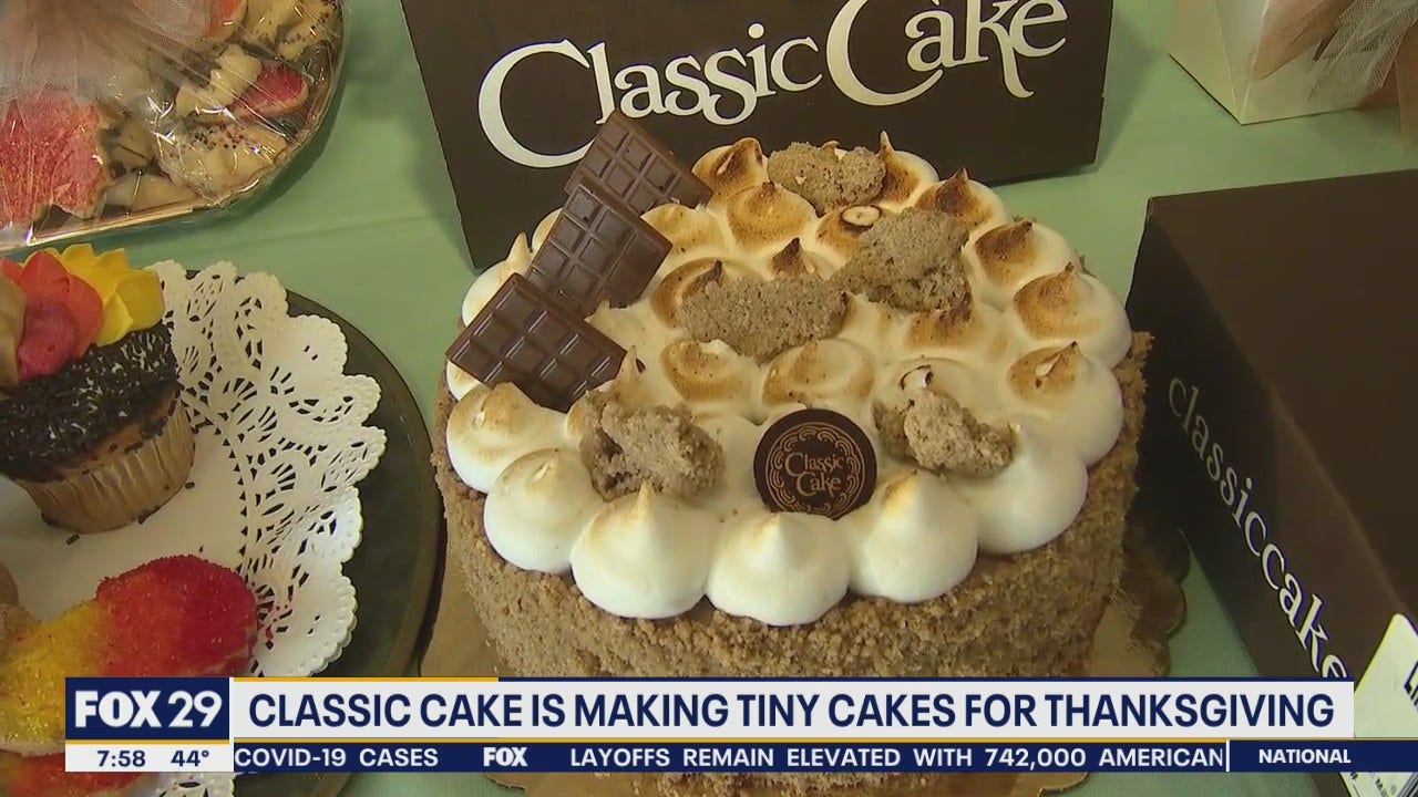 Classic Cake shows off some of their cakes for Thanksgiving