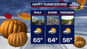 Weather Authority: Morning showers, mild temperatures expected Thanksgiving Day