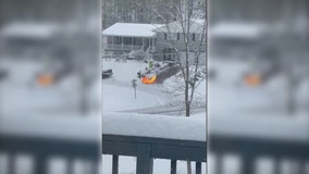 Kentucky man goes viral for clearing snowy driveway with flamethrower