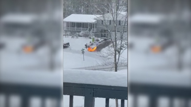 Kentucky man goes viral for clearing snowy driveway with flamethrower