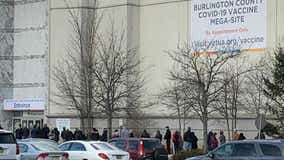 Long lines seen outside Burlington County COVID-19 vaccine megasite