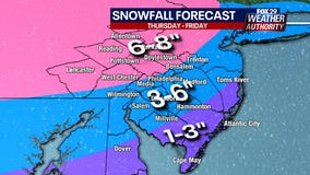 Winter storm warnings issued with several inches of snow expected Thursday