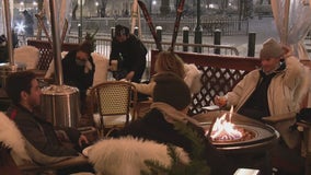 Outdoor dining with a twist at Rouge in Rittenhouse during the storm