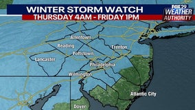 Weather Authority: Winter storm watch issued for parts of region ahead of snow Thursday