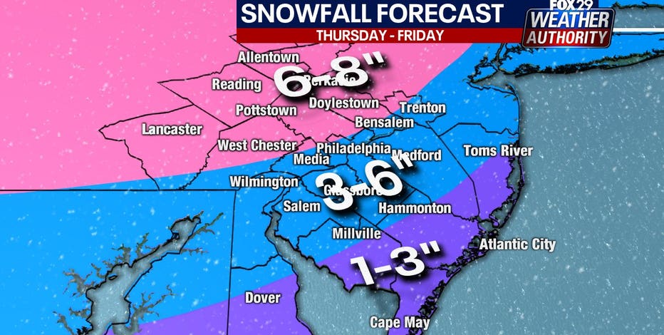 Winter Storm Warnings Issued With Several Inches Of Snow Expected Thursday