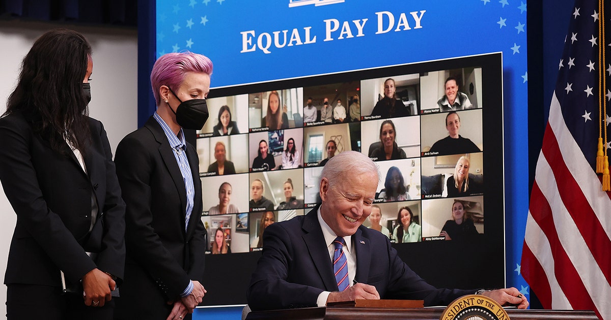 ‘The pay gap is real’: Biden signs proclamation on Equal Pay Day to ...