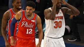 76ers escape Knicks behind Harris' 2 late free throws in OT