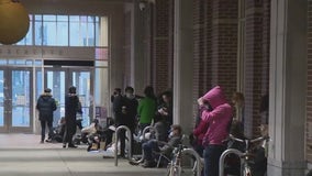 Long line forms at Pennsylvania Convention Center in hopes of getting leftover vaccine doses