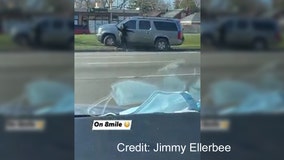 VIDEO: Driverless SUV stuck in reverse doing donuts on 8 Mile in Detroit