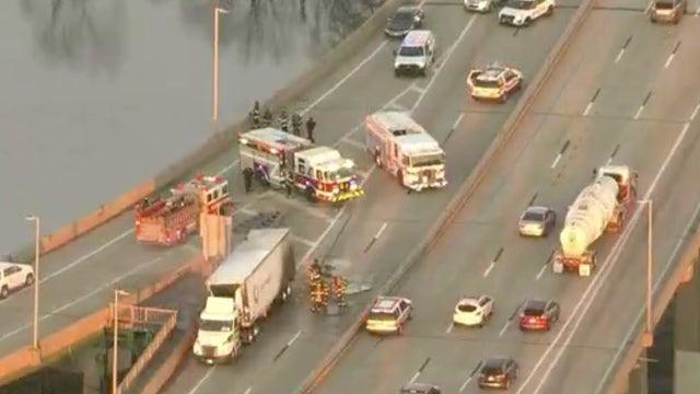Walt Whitman Bridge reopens after truck fire