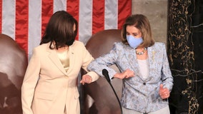 'It's about time': Harris, Pelosi make history flanking Biden during address to Congress