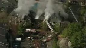 Massive fire rips through apartment building in West Windsor Township, New Jersey