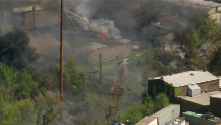 North Philly train tracks brush fires