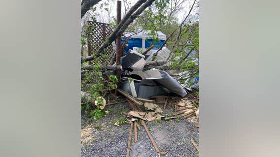 Fallen tree traps Gettysburg visitor inside portable toilet