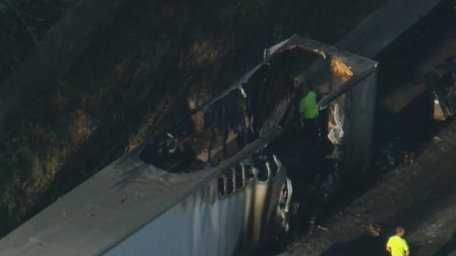 Route 76 eastbound reopens after tractor-trailer fire