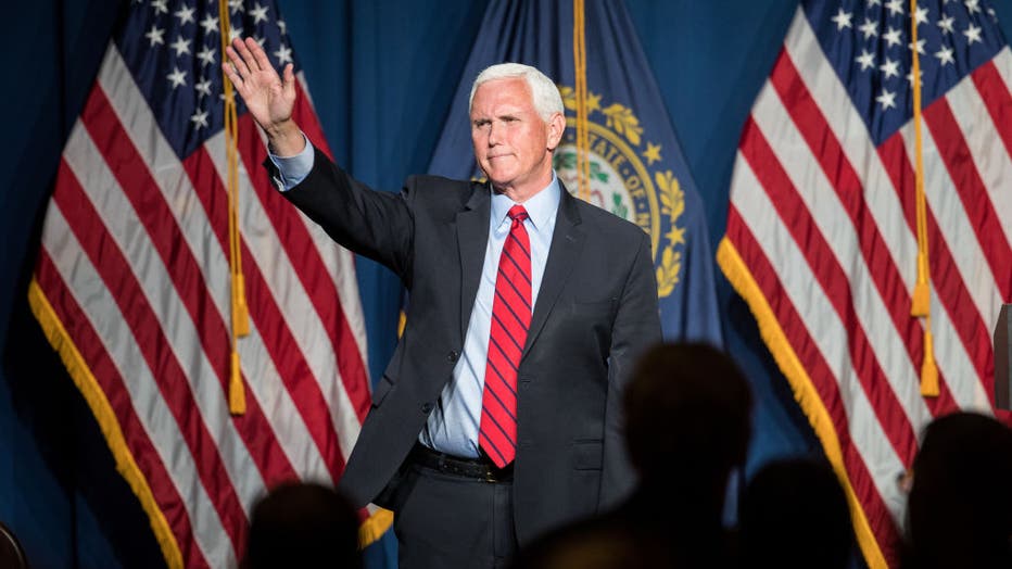 Mike Pence Addresses GOP Lincoln-Reagan Dinner In New Hampshire