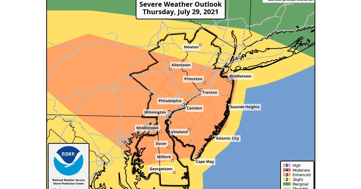 Tornado watch issued as Delaware Valley has 'enhanced risk' of severe ...