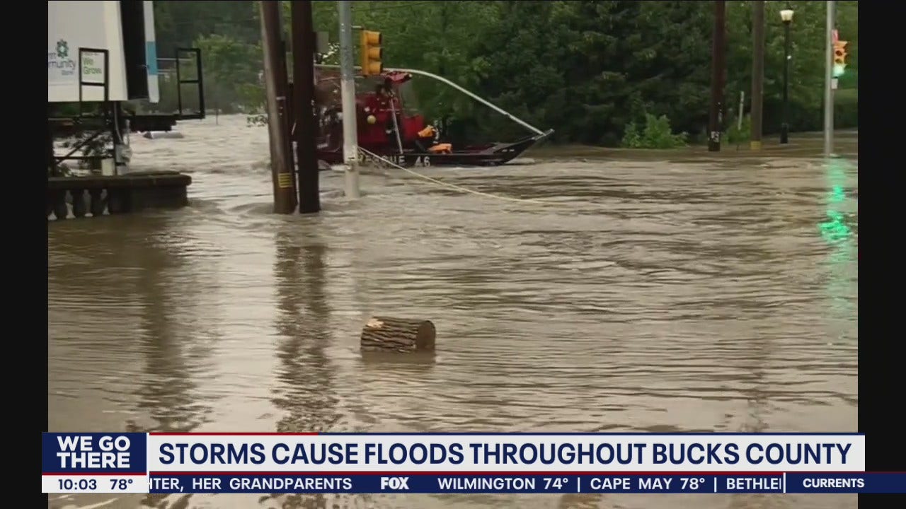 Torrential rain prompts flash flooding, stranding people across Bucks