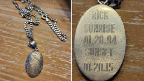 Local woman reunited with meaningful pendant necklace found on sidewalk in Marlton