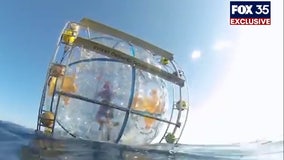 Man running on water inside 'bubble' for charity washes up on Florida beach