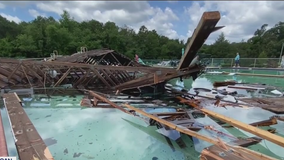 Tornado spawned by Tropical Storm Elsa clobbers pool club in Woodbine